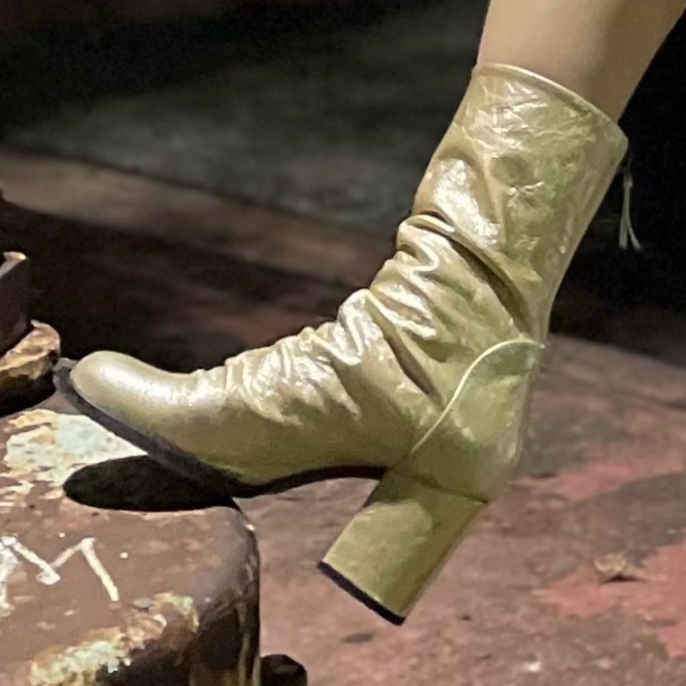 Free People Gold Leather ankle  Boots for Women